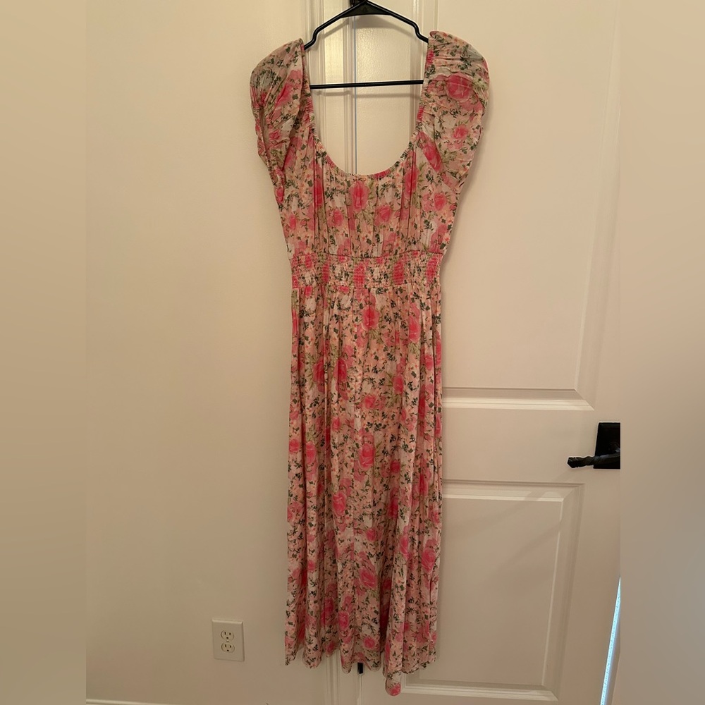 LoveShackFancy LoveShackFancy Vernon Shirred Cotton Floral Dress - Picture 4 of 6